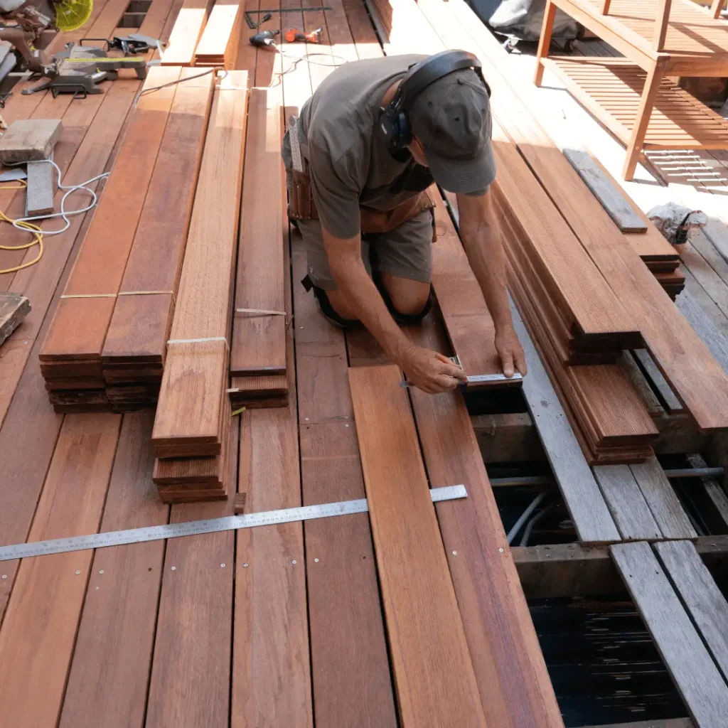 Wooden deck construction by Builders Queenstown.